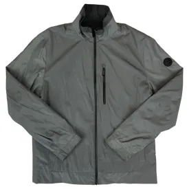 00's Shiny Silver Michael Kors Zip-Up Packable Windbreaker Jacket Large