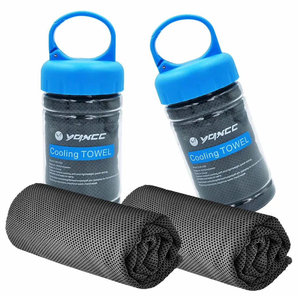 2 Pcs Cooling Towel Bottle Microfibre Quick Dry Breathable for Neck & Face During Sports