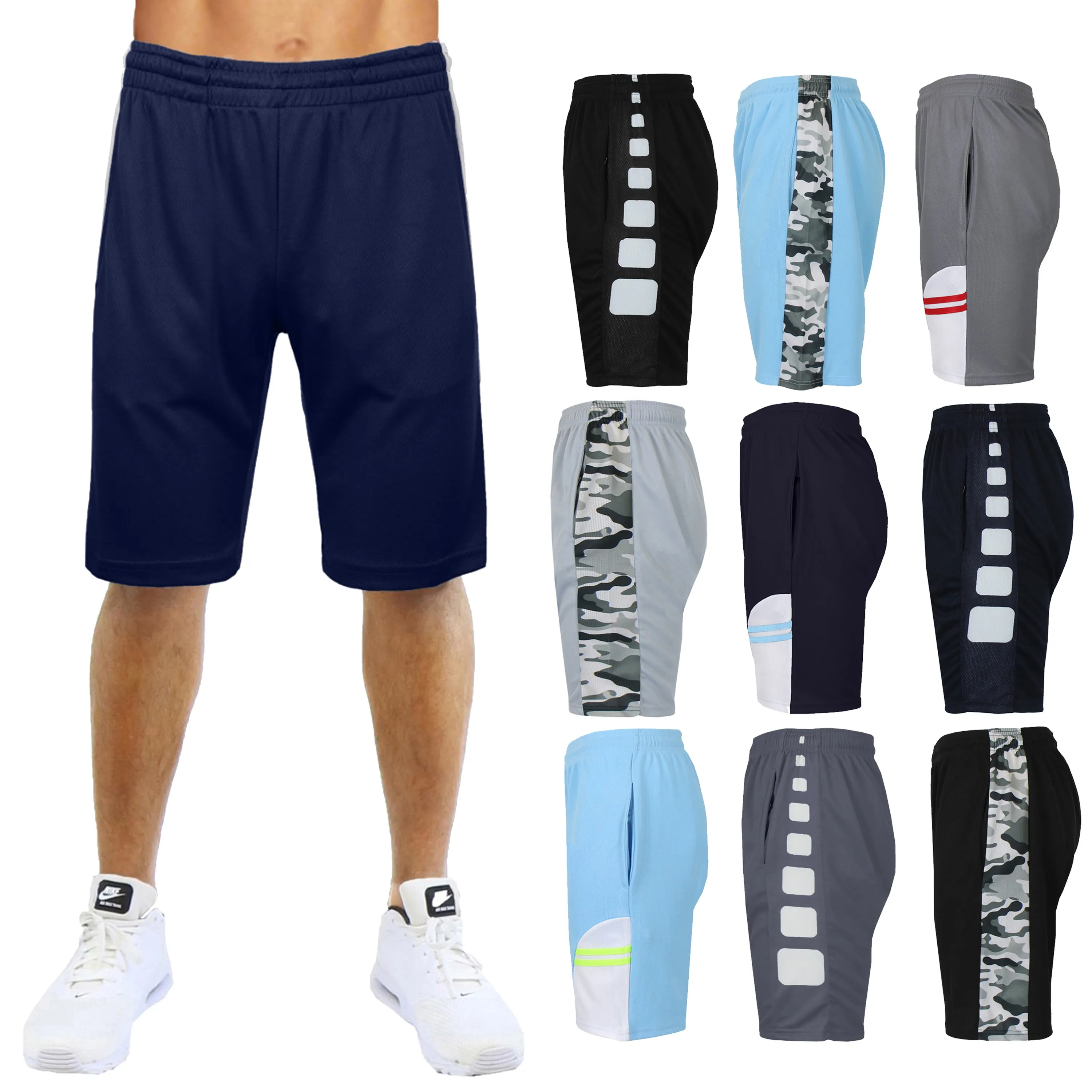 5-Pack: Men's Moisture Wicking Active Mesh Shorts