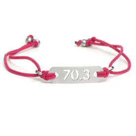 70.3 Half Iron Distance Triathlon Pink Bracelet - Tie Stretch Adjustable