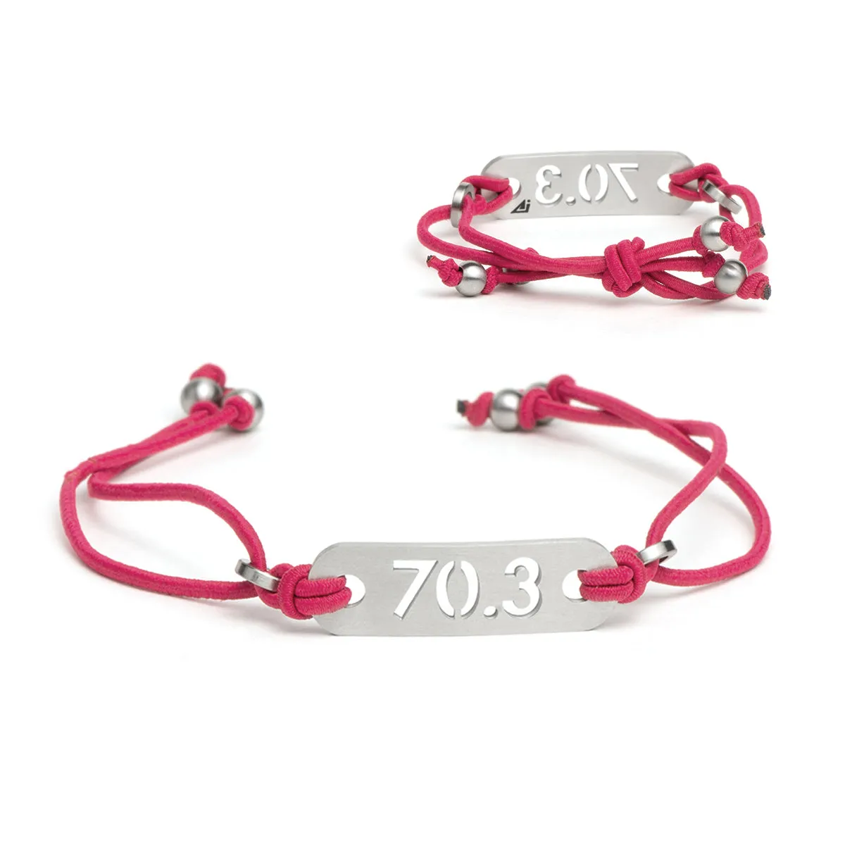 70.3 Half Iron Distance Triathlon Pink Bracelet - Tie Stretch Adjustable