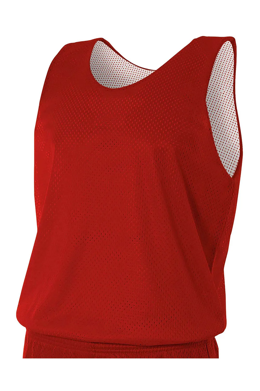 A4 Mens Reversible Mesh Moisture Wicking Tank Top - Scarlet Red
