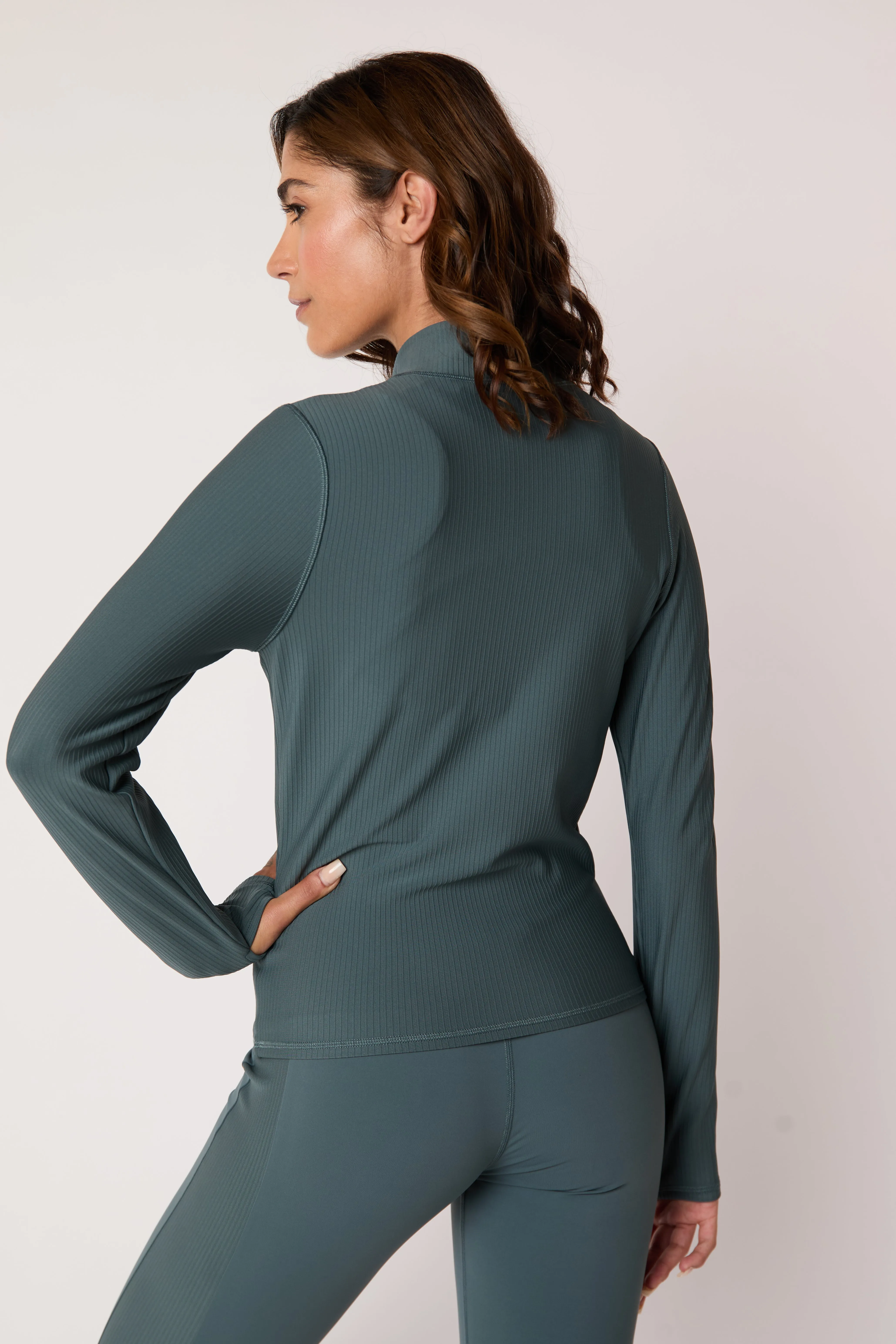 ASQ Rib Zip Thru Jacket - Stone