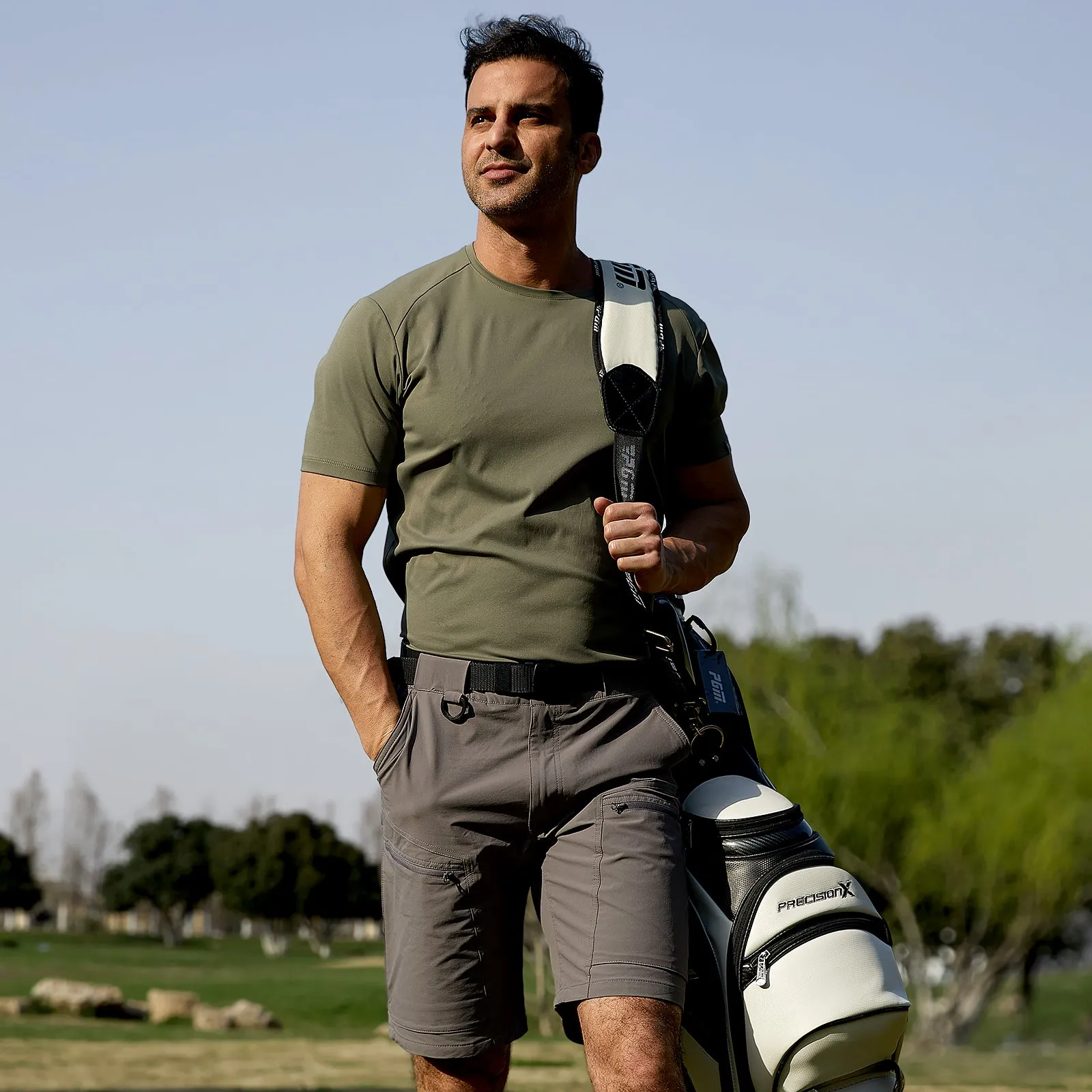 BLITZ Men's Quick Dry Tactical Shorts w/ Built-in Belt