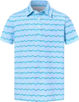 Boys Performance Polo Shirt Short Sleeve Golf Clothes for Active Casual Size 5-14