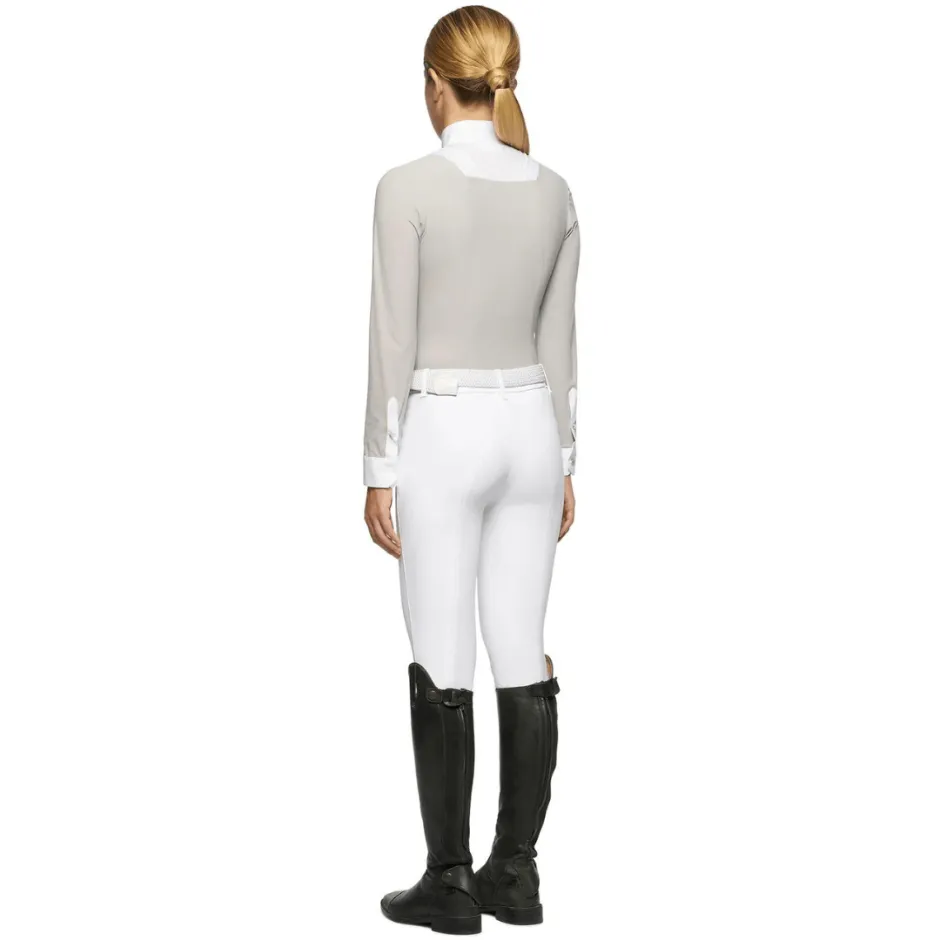Cavalleria Toscana American Bib Long Sleeve Show Shirt - Beige