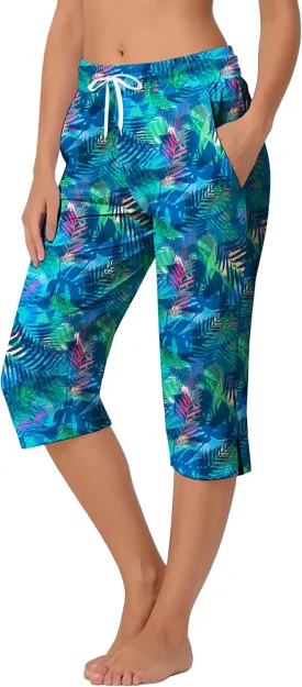 Deerose Women Capris Pants Quick Dry Beach Swimming Pants with Pockets