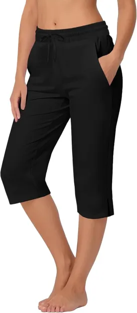 Deerose Women Capris Pants Quick Dry Beach Swimming Pants with Pockets
