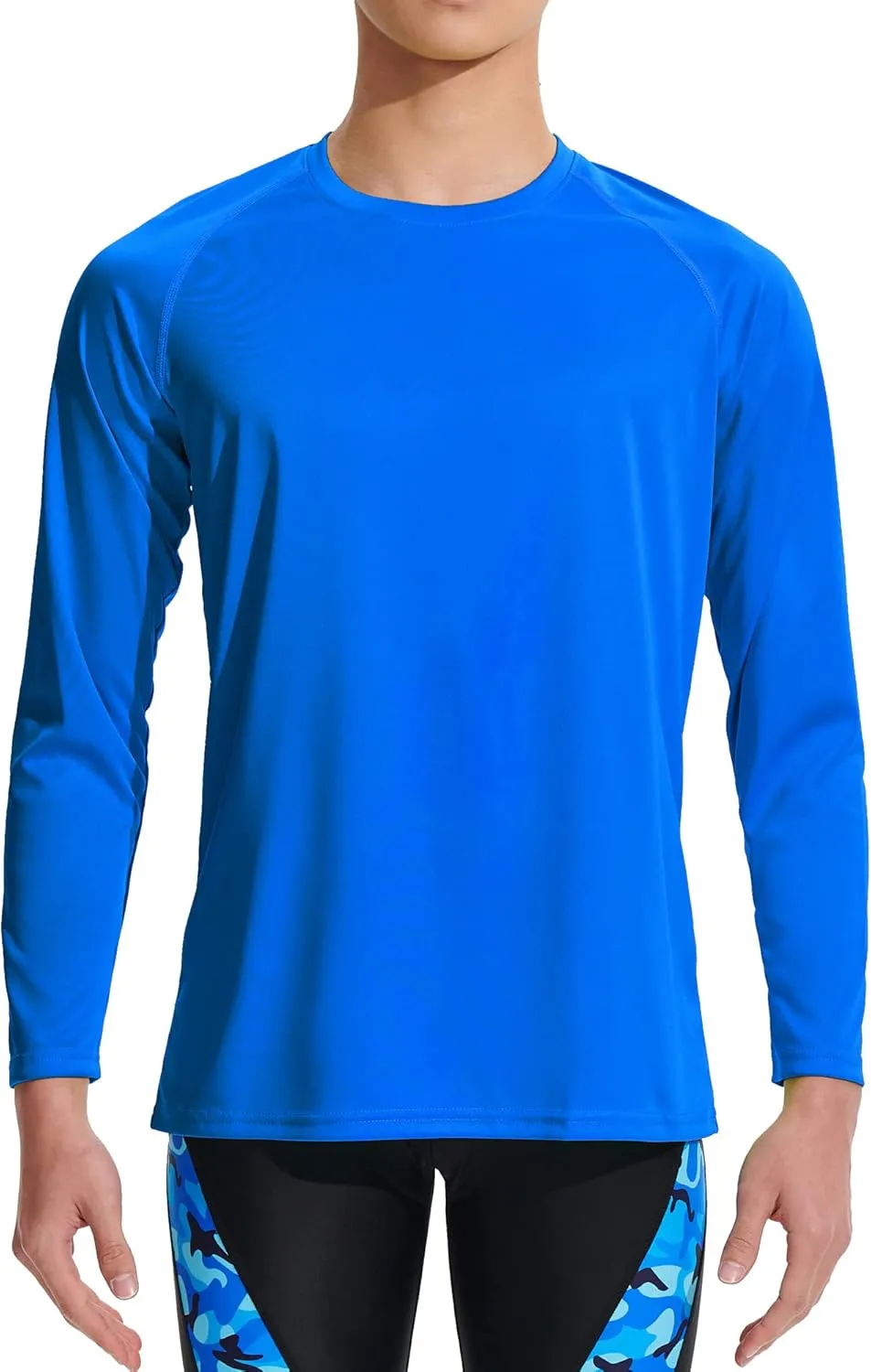 DEVOROPA Boy's UPF 50  Long Sleeve Rash Guard Swim Shirt Quick Dry Lightweight Swimsuit Youth SPF Fishing Hiking Sun Shirts