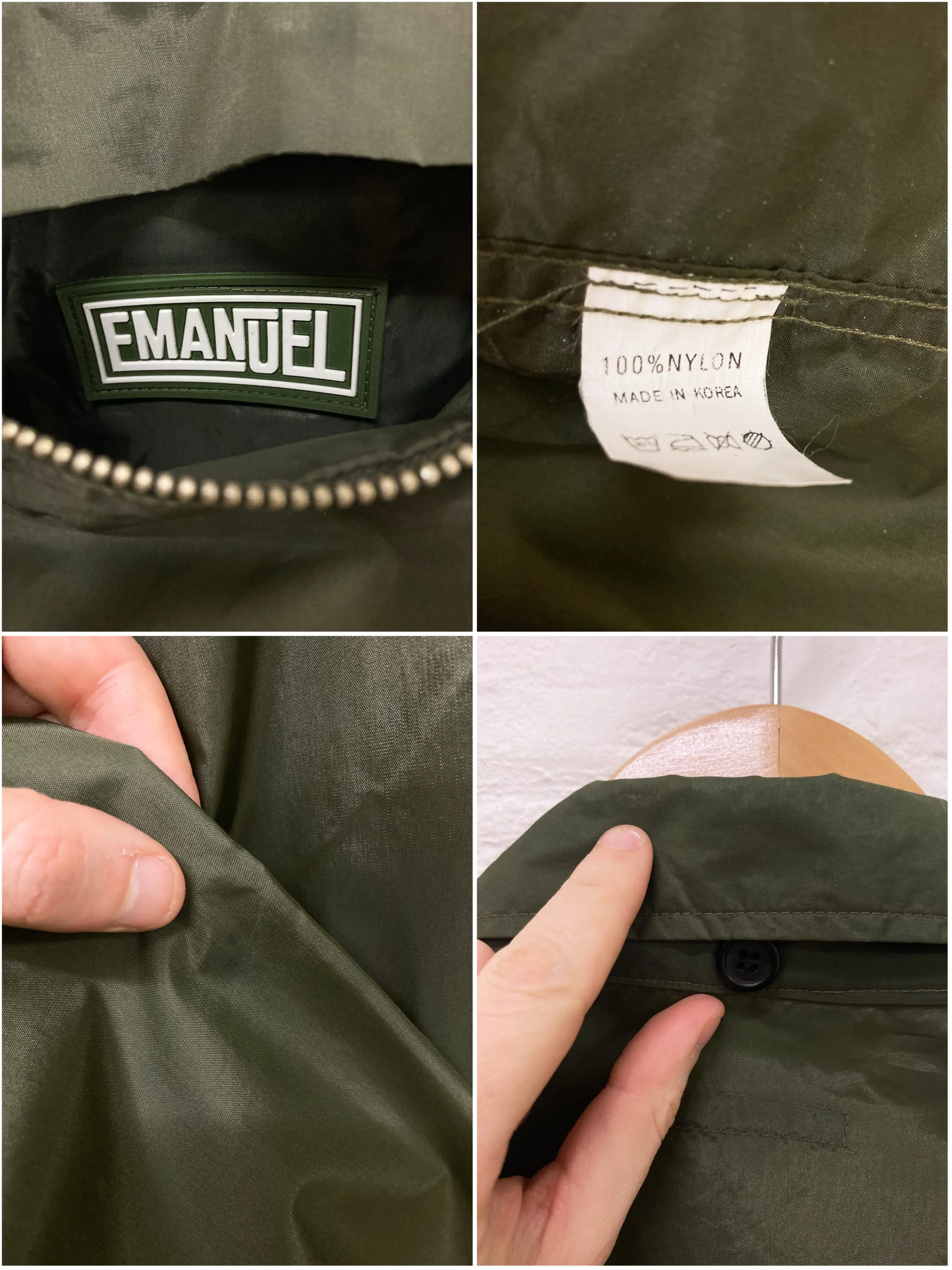 Emanuel Ungaro 1980s 1990s khaki nylon packable windbreaker - L