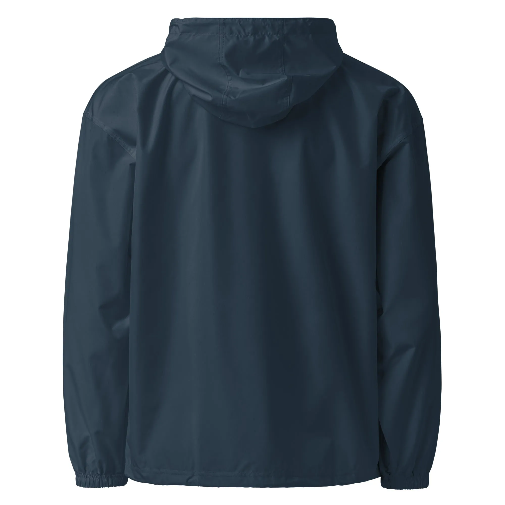 Extremely Stoked Champion Navy Blue Packable Windbreaker Jacket -Orange Wave
