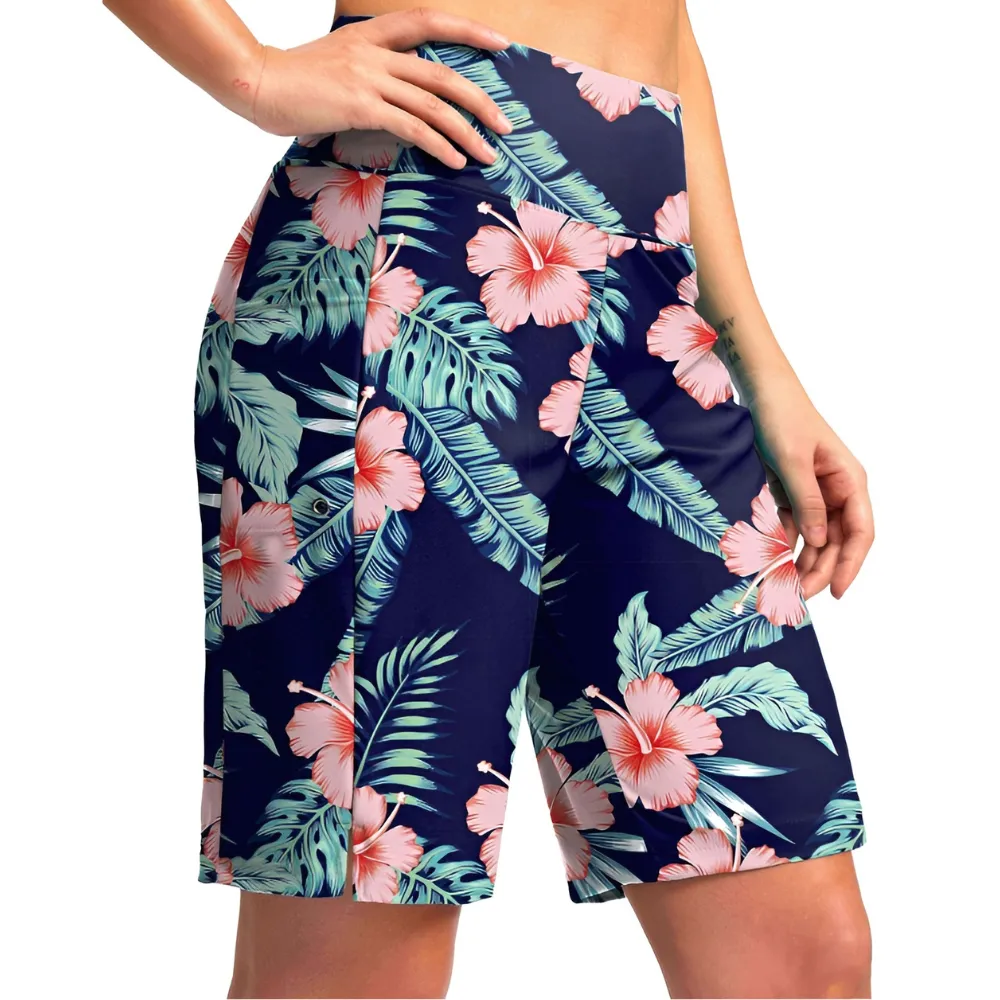 Floral Print Shorts Pockets – Quick Dry and Comfortable