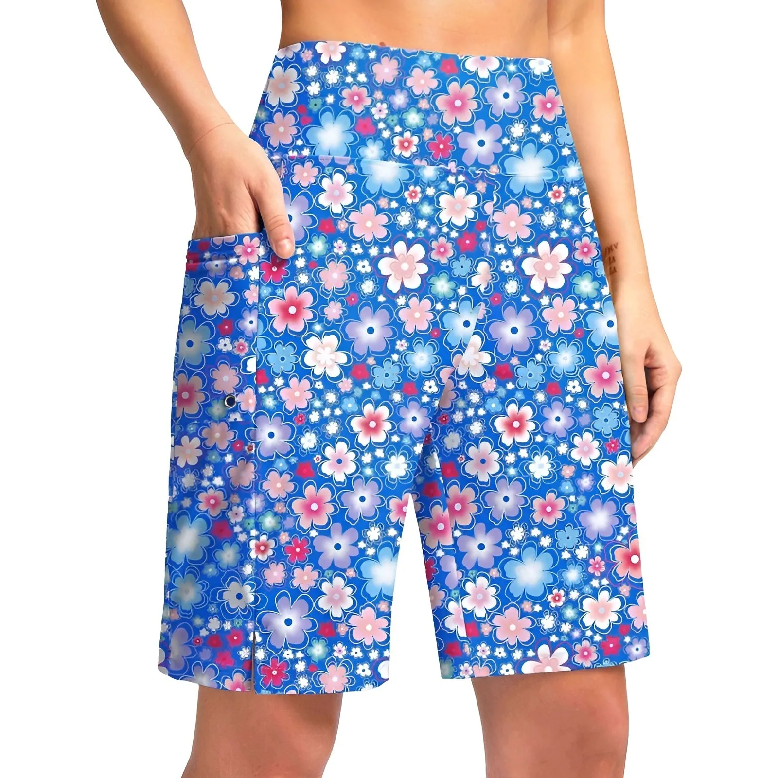Floral Print Shorts Pockets – Quick Dry and Comfortable