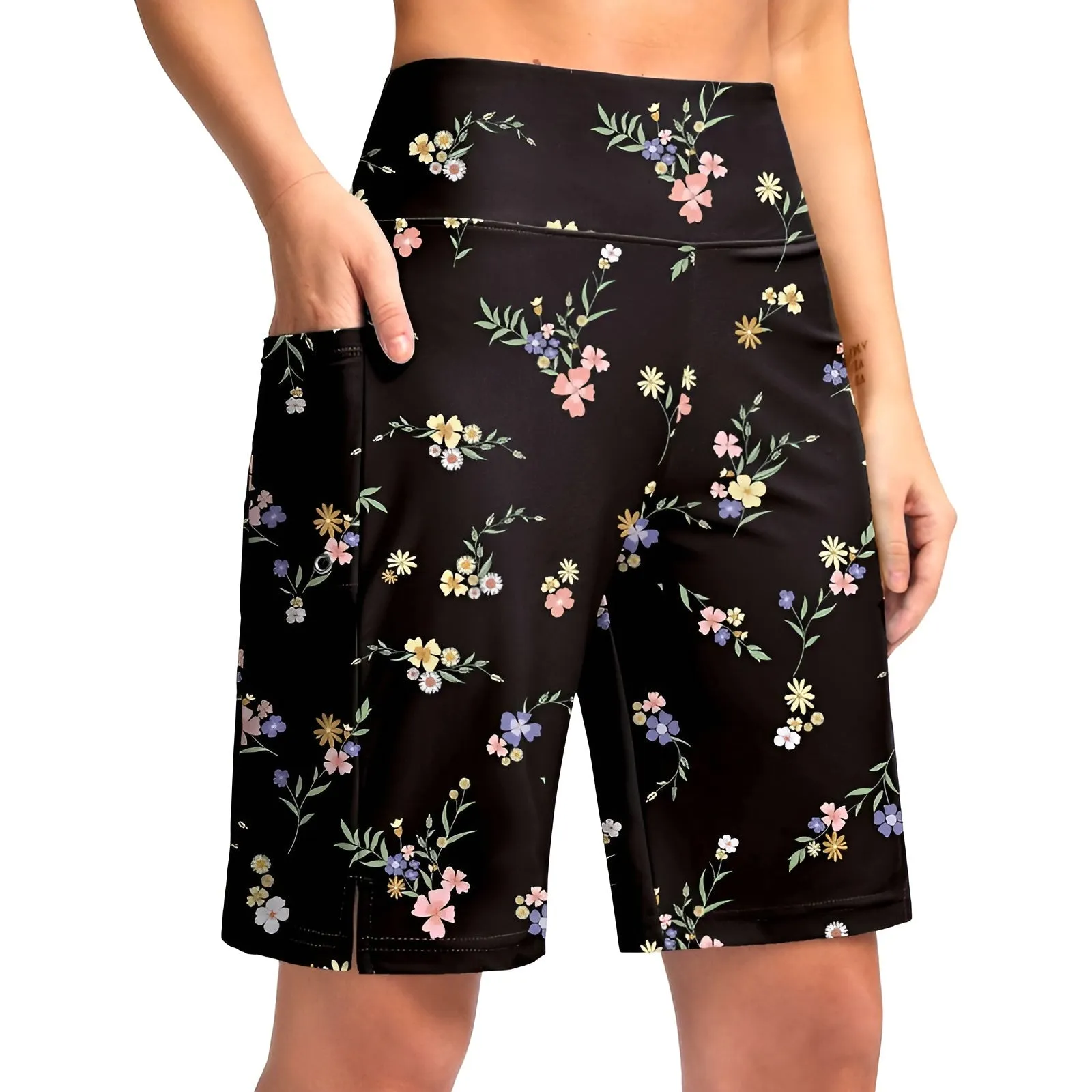 Floral Print Shorts Pockets – Quick Dry and Comfortable
