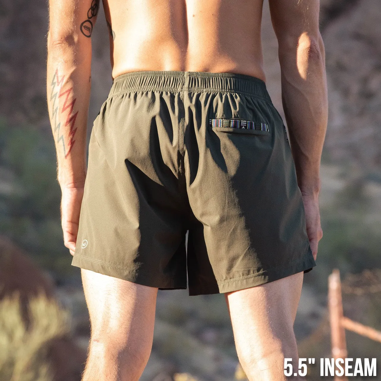 Flow Short (Athletic) - Olive 5.5" & 7"