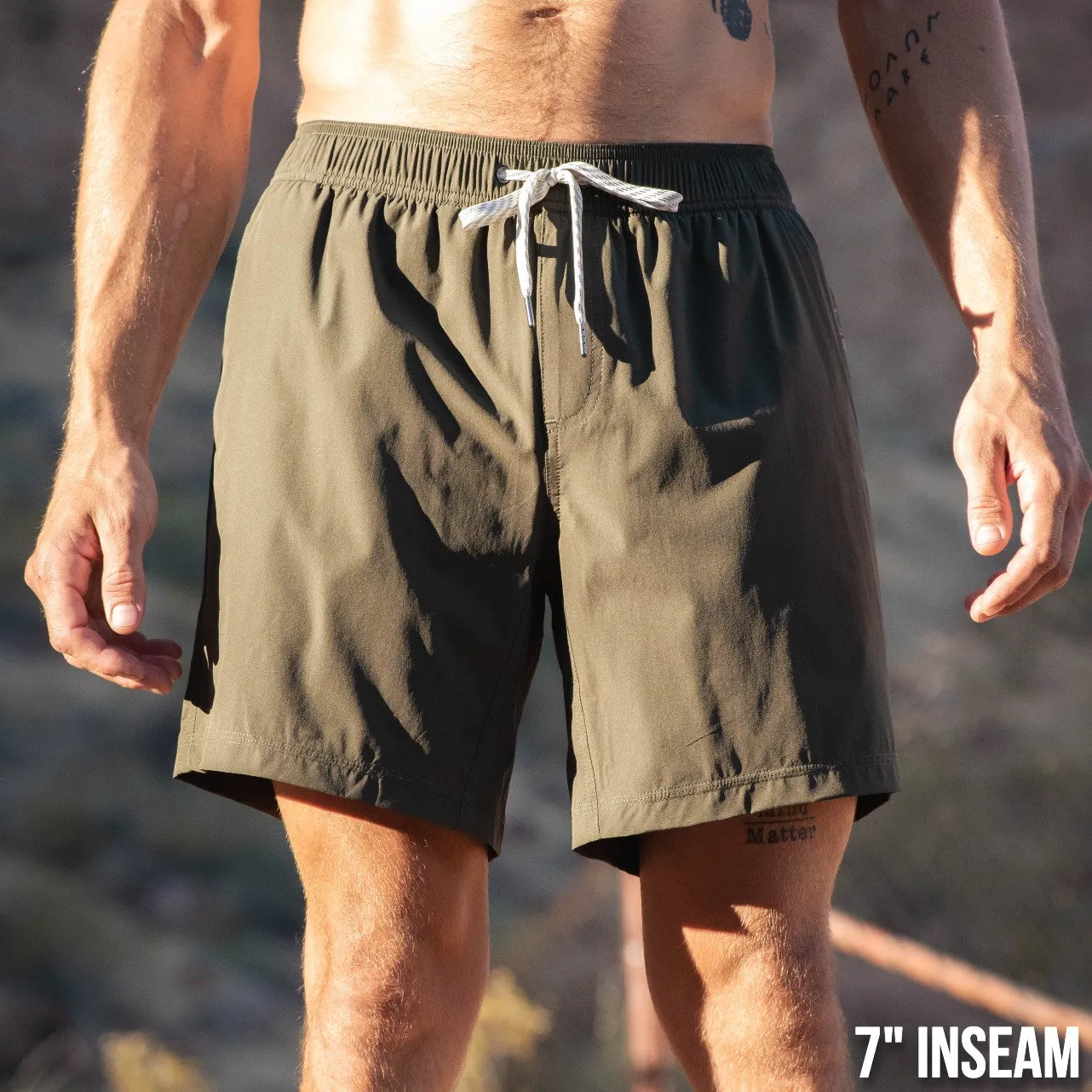 Flow Short (Athletic) - Olive 5.5" & 7"