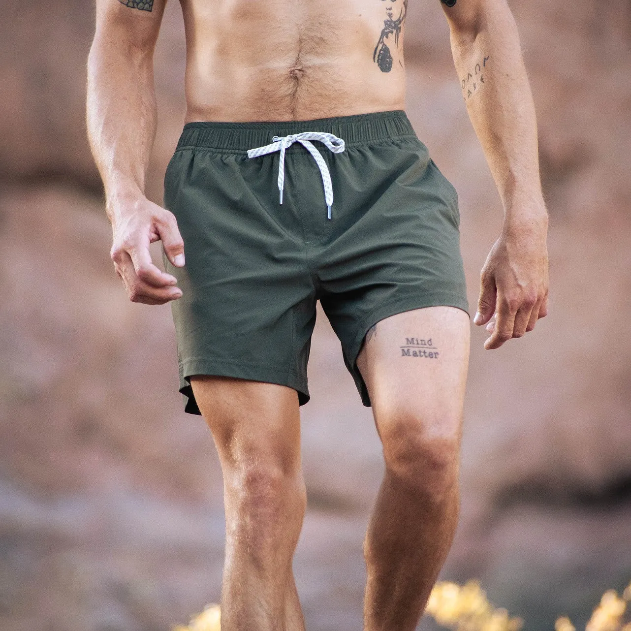 Flow Short (Athletic) - Olive 5.5" & 7"