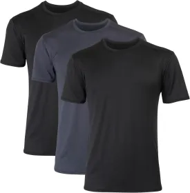 Hanes Men's Moves Breathable Mesh Back T-Shirt, X-Temp Moisture-Wicking Tee, White or Black/Grey, 3-Pack