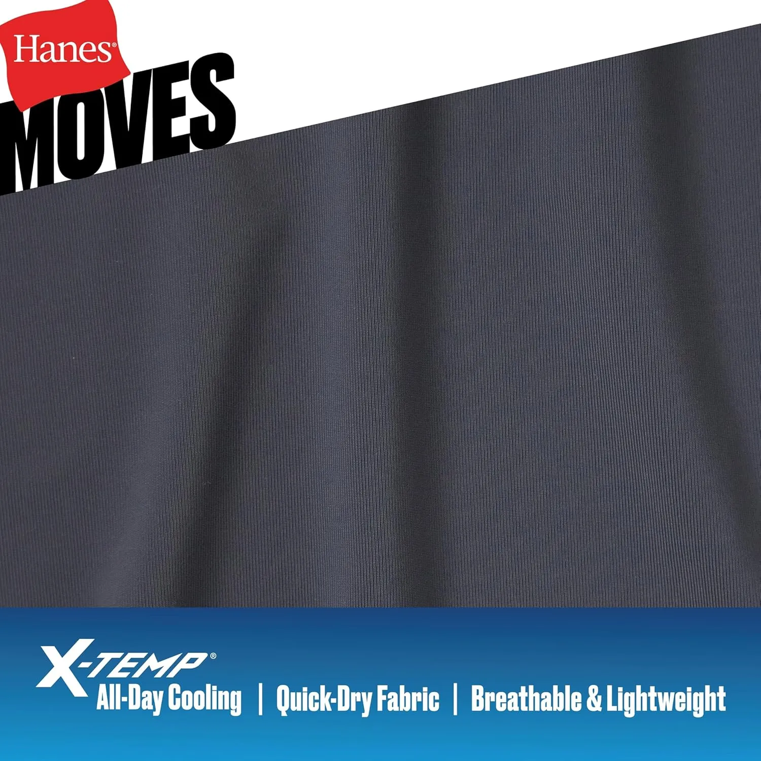 Hanes Men's Moves Breathable Mesh Back T-Shirt, X-Temp Moisture-Wicking Tee, White or Black/Grey, 3-Pack