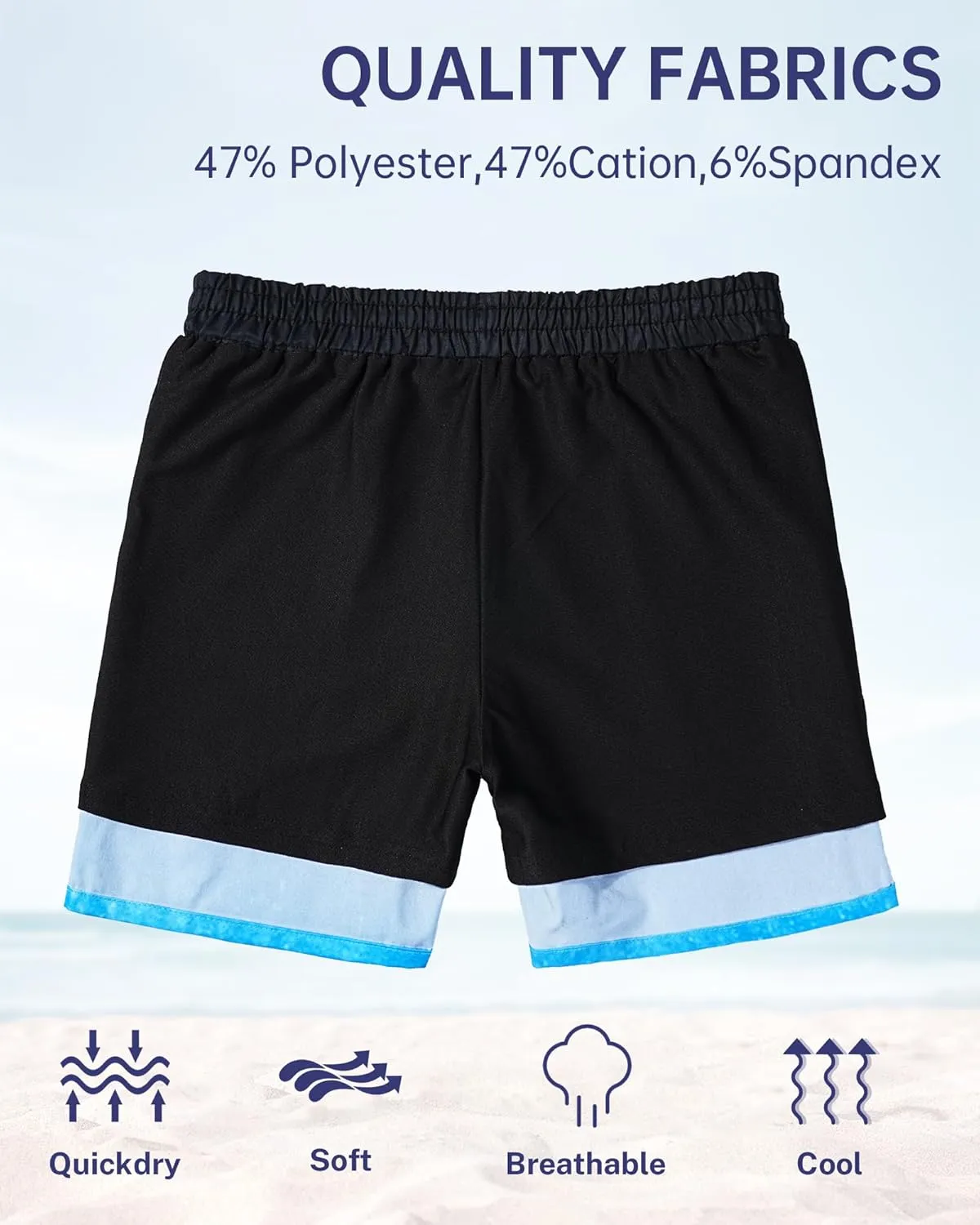 HASMES Boys Swim Trunks with Compression Liner Kids Bathing Suit Quick Dry Board Shorts Swimsuit for Teen 5-14Y
