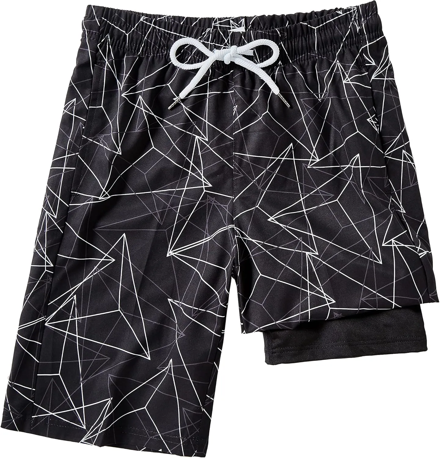 IRELIA Boys Swim Trunks with Boxer Brief Liner Compression Swimming Shorts Quick Dry Swimwear
