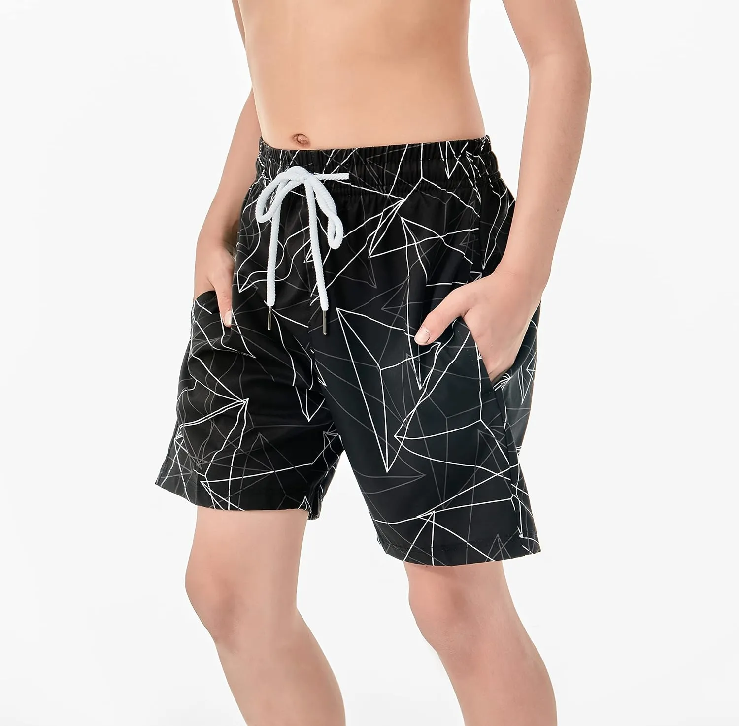 IRELIA Boys Swim Trunks with Boxer Brief Liner Compression Swimming Shorts Quick Dry Swimwear