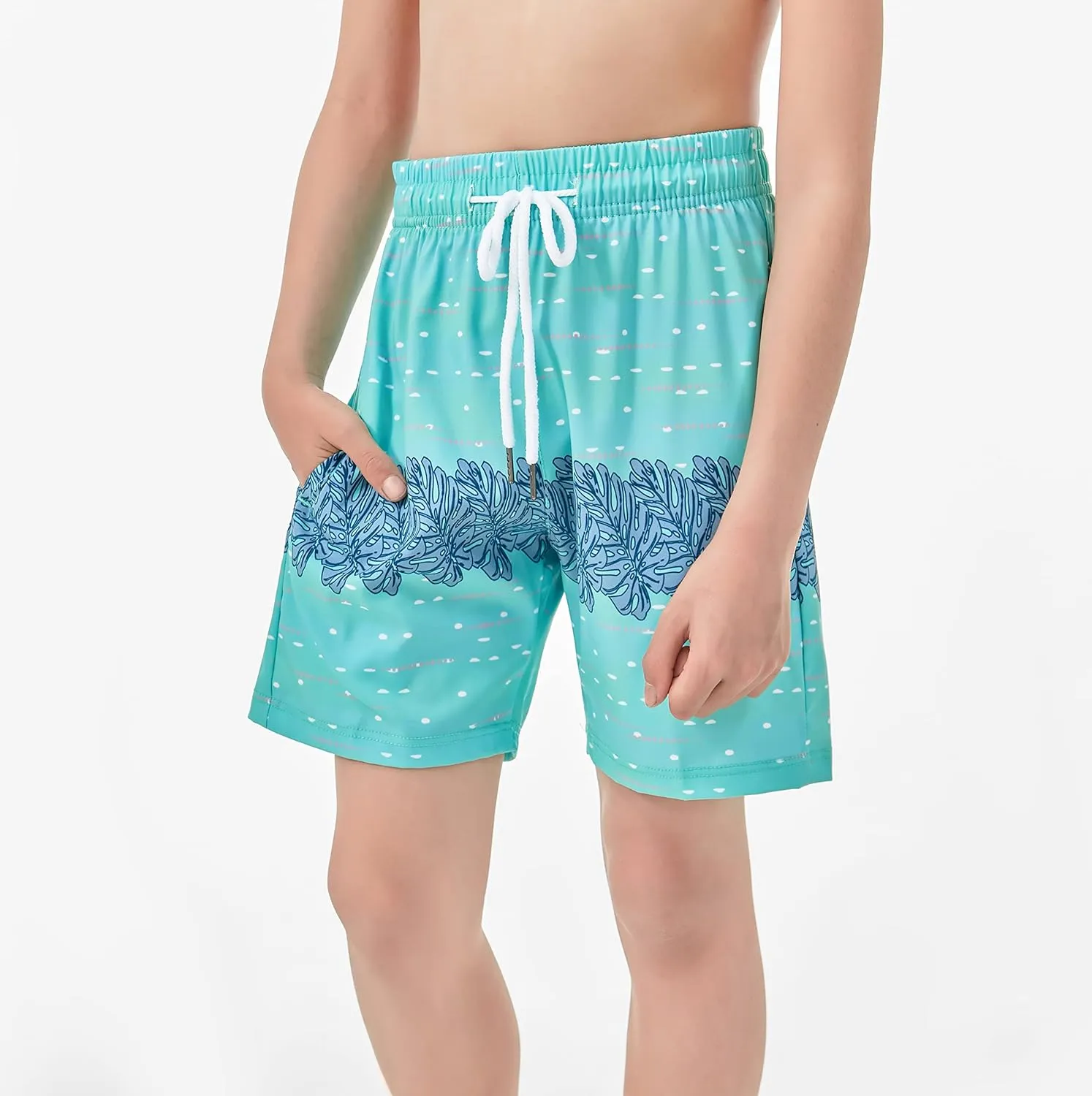 IRELIA Boys Swim Trunks with Boxer Brief Liner Compression Swimming Shorts Quick Dry Swimwear