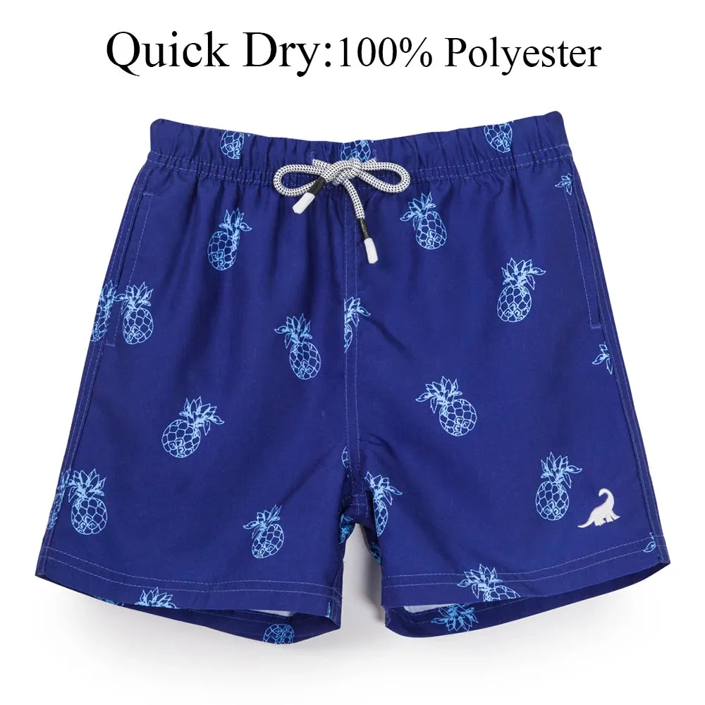 Kids Boys Cartoon Print Quick Dry Swim Shorts
