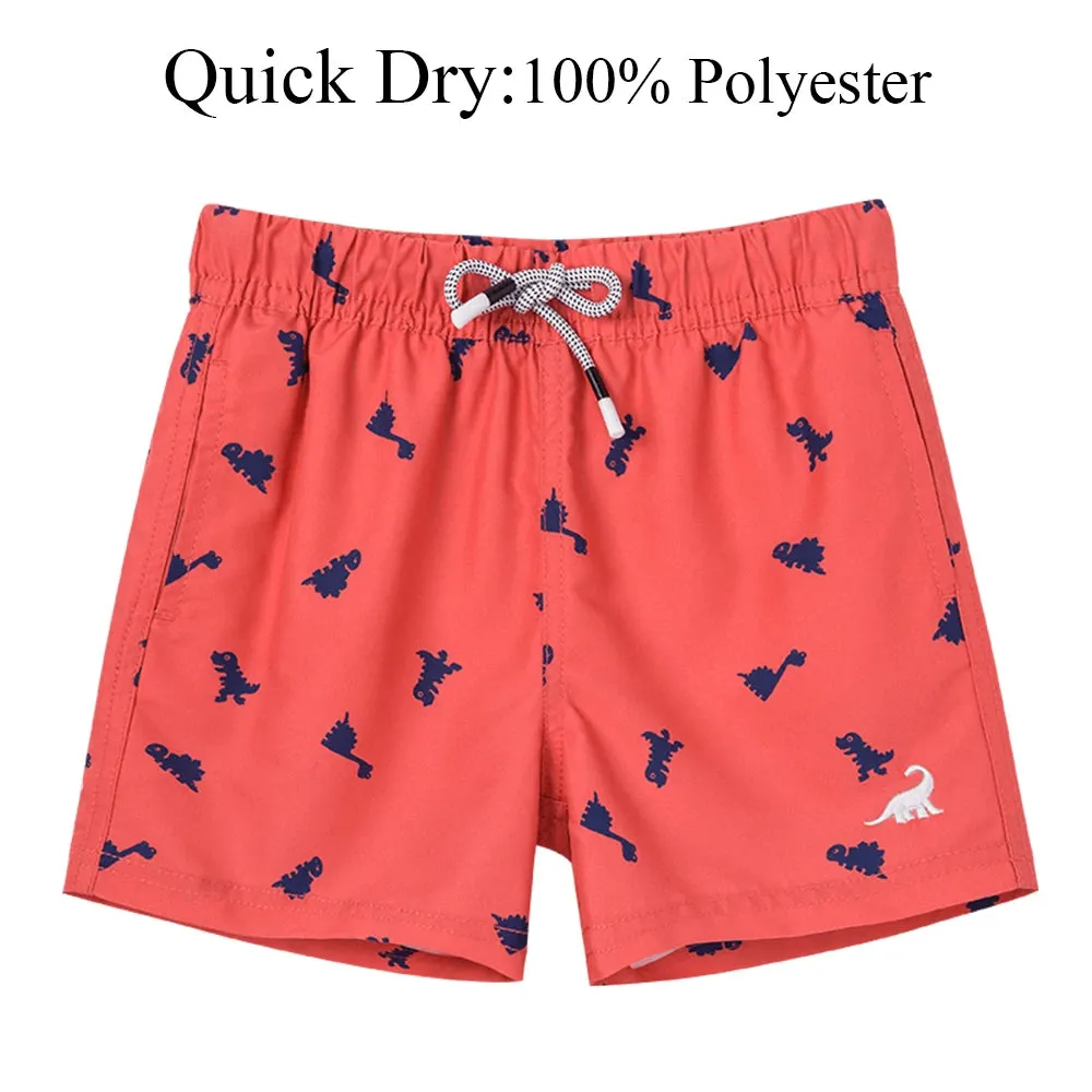 Kids Boys Cartoon Print Quick Dry Swim Shorts