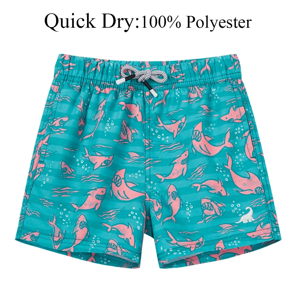Kids Boys Cartoon Print Quick Dry Swim Shorts