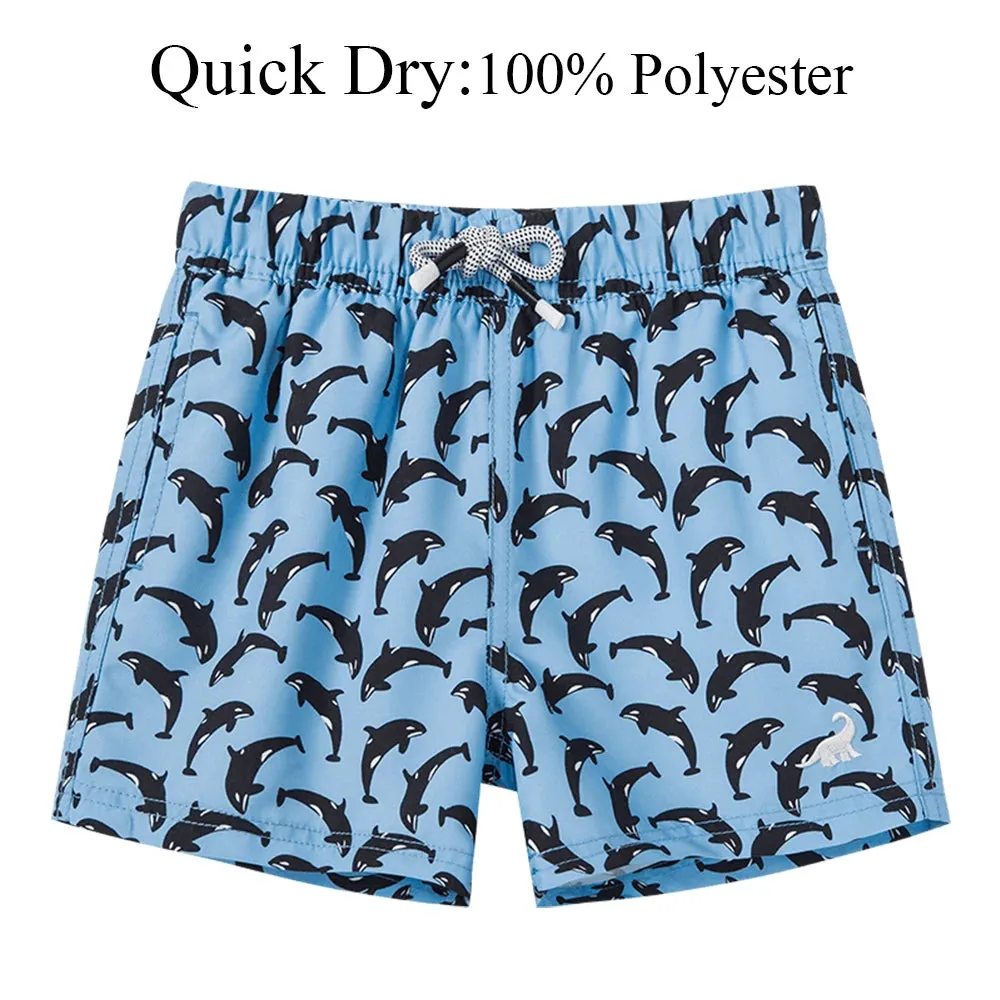 Kids Boys Cartoon Print Quick Dry Swim Shorts