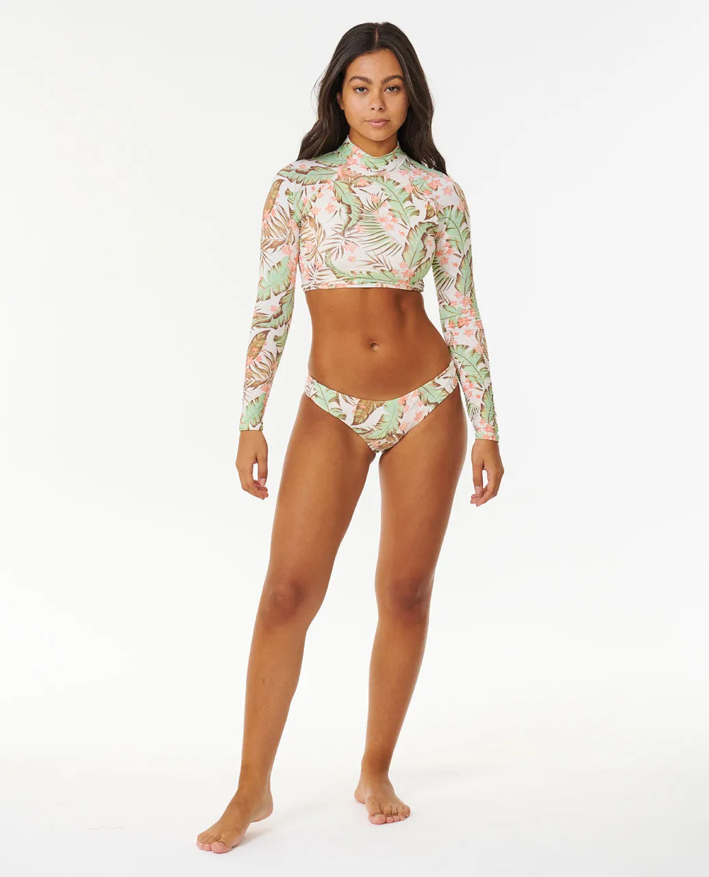 La Quinta Cropped Rashguard Bikini Top