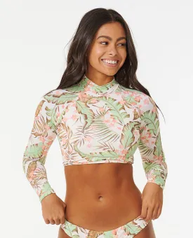 La Quinta Cropped Rashguard Bikini Top