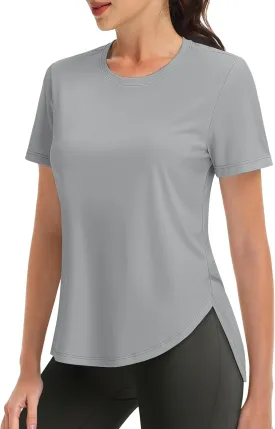 MAGCOMSEN Short Sleeve Workout Tops for Women UPF 50  Sun Protection Quick Dry Wicking T Shirt Yoga Athletic Running Gym