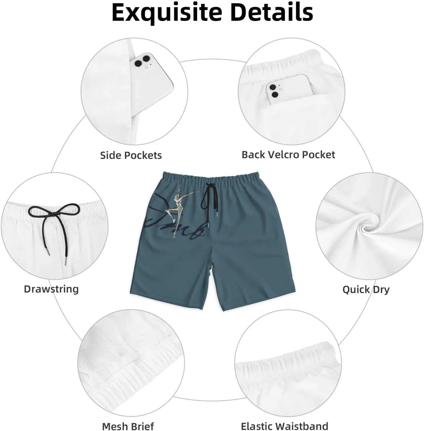 Man Swim Shorts for Dave Band Mathews Beach Pants,Beach Board Shorts Surf Quick Dry Breathable with Pocket for Party