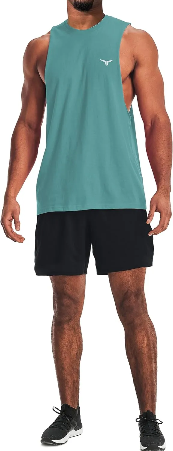 Men's Belief Drop Arm Tank Top Sleeveless Muscle T Shirts Gym Workout Stringers