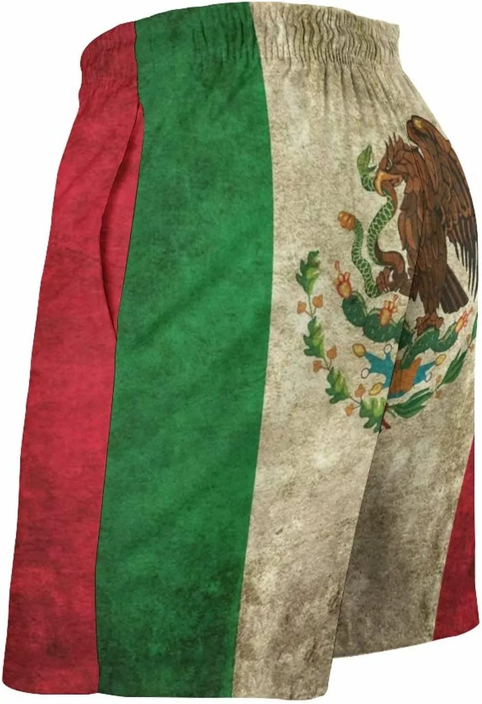 Men's Mexican Flag Board Shorts Summer Quick Dry Swim Trunks Swimwear