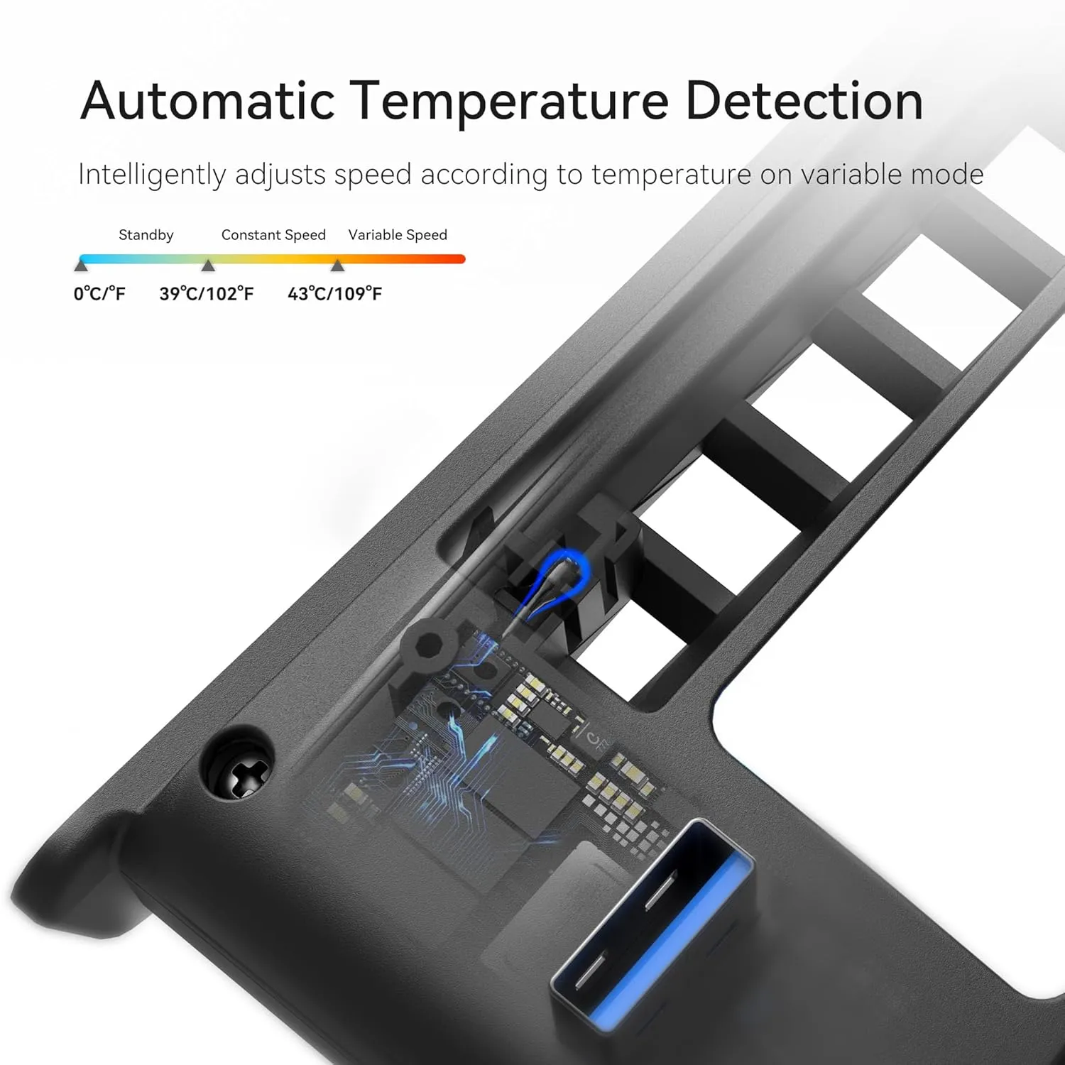 PS5 Slim Cooling Fan, KIWIHOME Efficient Cooling Accessories with 3 Fans, Quiet Cooler fan with Adjustable Speed, Smart Power On/Off, LED Light and USB3.0 Port for PS5 Slim Digital/Discs Edition