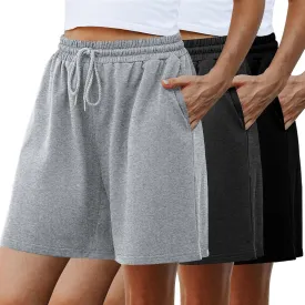 Quenteen Women's Athletic Shorts Jogger Sweat Casual Loose Bermuda Shorts (Available in Plus Size)