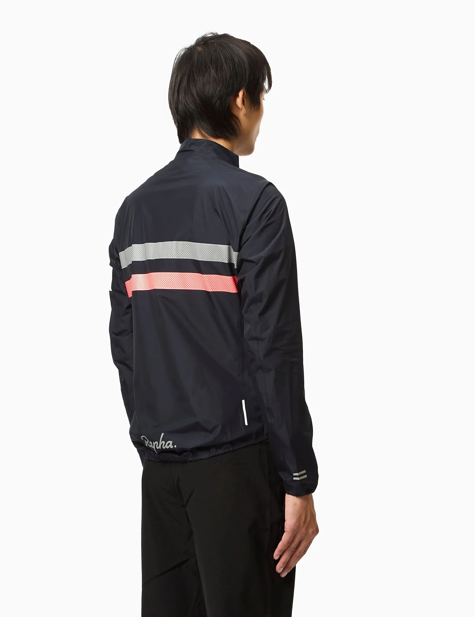 Rapha Men's Brevet Gore-Tex Rain Jacket - Dark Navy Blue/High-Vis Pink/White