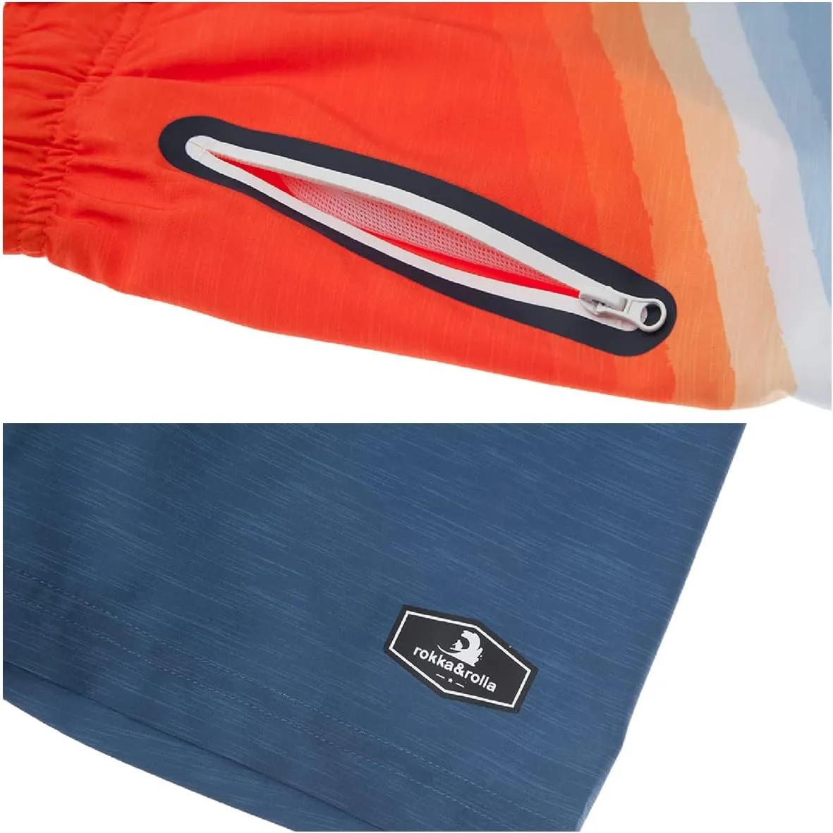 Rokka&Rolla Boys' 4-Way Stretch Swim Trunks Board Shorts Bathing Suit Swimwear with Mesh Lining, UPF 50 
