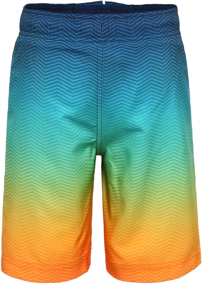 Rokka&Rolla Boys' 4-Way Stretch Swim Trunks Board Shorts Bathing Suit Swimwear with Mesh Lining, UPF 50 