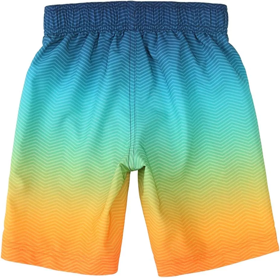 Rokka&Rolla Boys' 4-Way Stretch Swim Trunks Board Shorts Bathing Suit Swimwear with Mesh Lining, UPF 50 