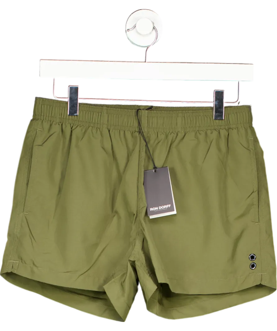 Ron Dorff Khaki Green Quick Dry Swim Shorts UK S
