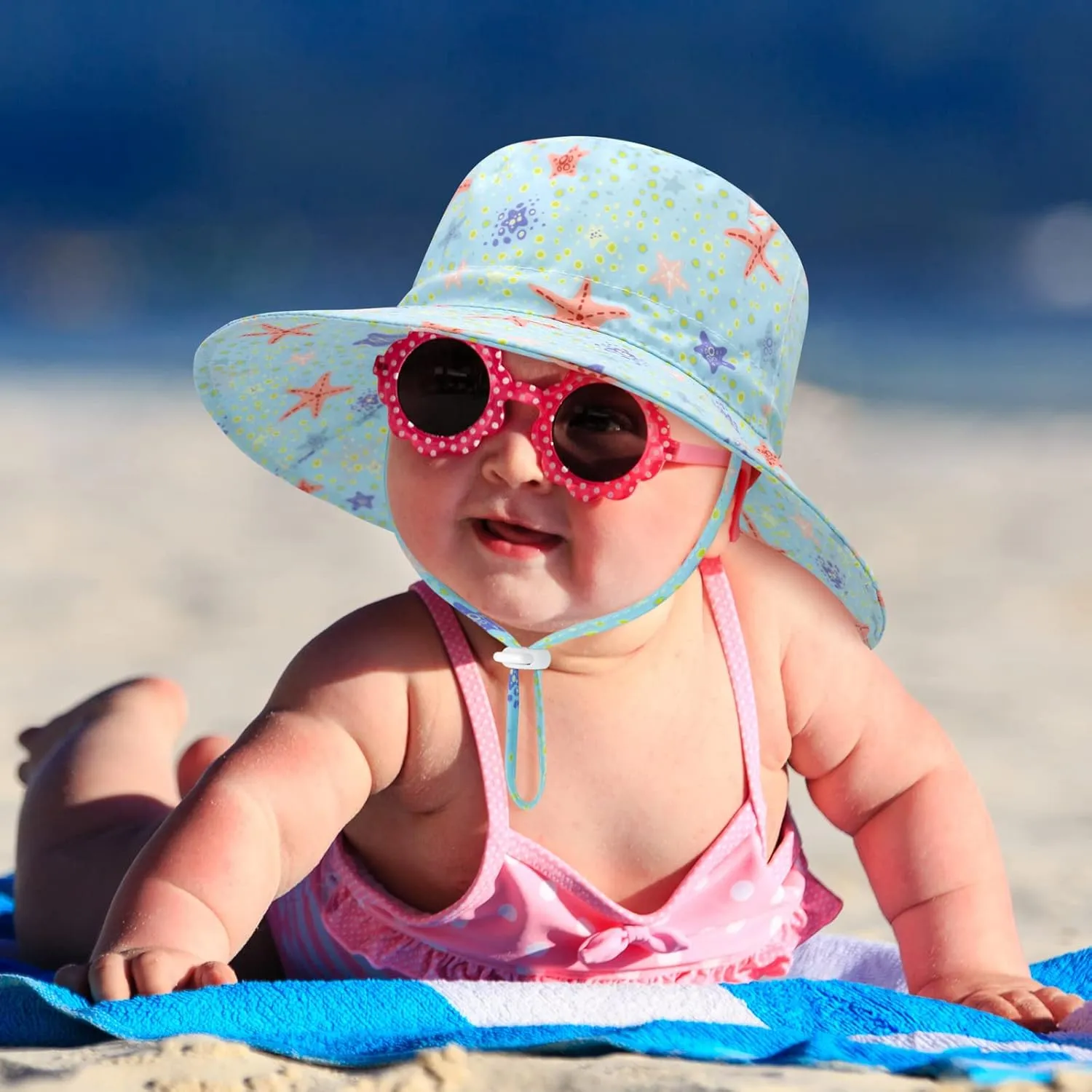 Sarfel Baby Sun Hat Summer Baby Boy Hats UPF 50  Sun Protection Toddler Hat Bucket for Baby Girl Adjustable Kid Cap