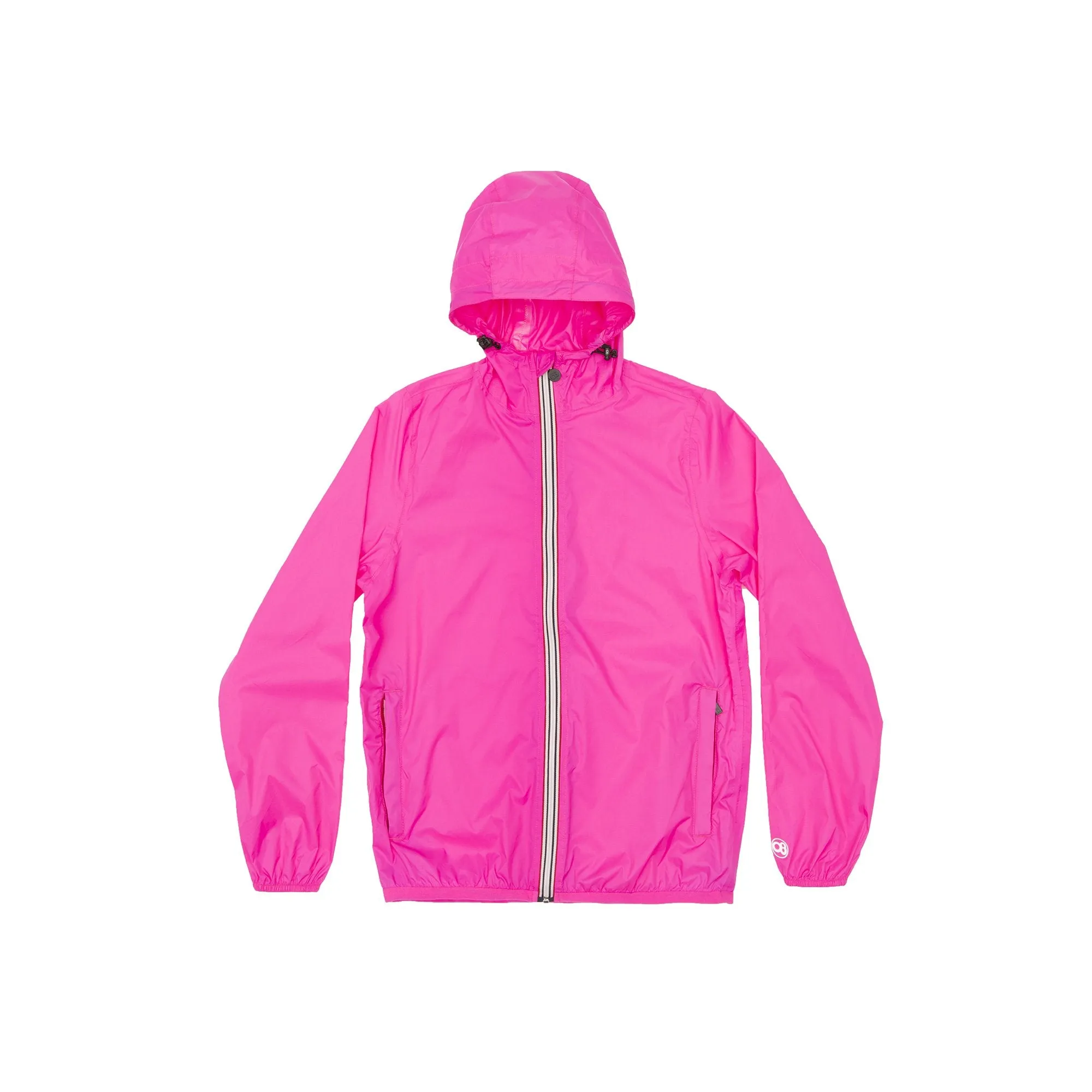 Sloane Pink Fluo Full Zip Packable Rain Jacket
