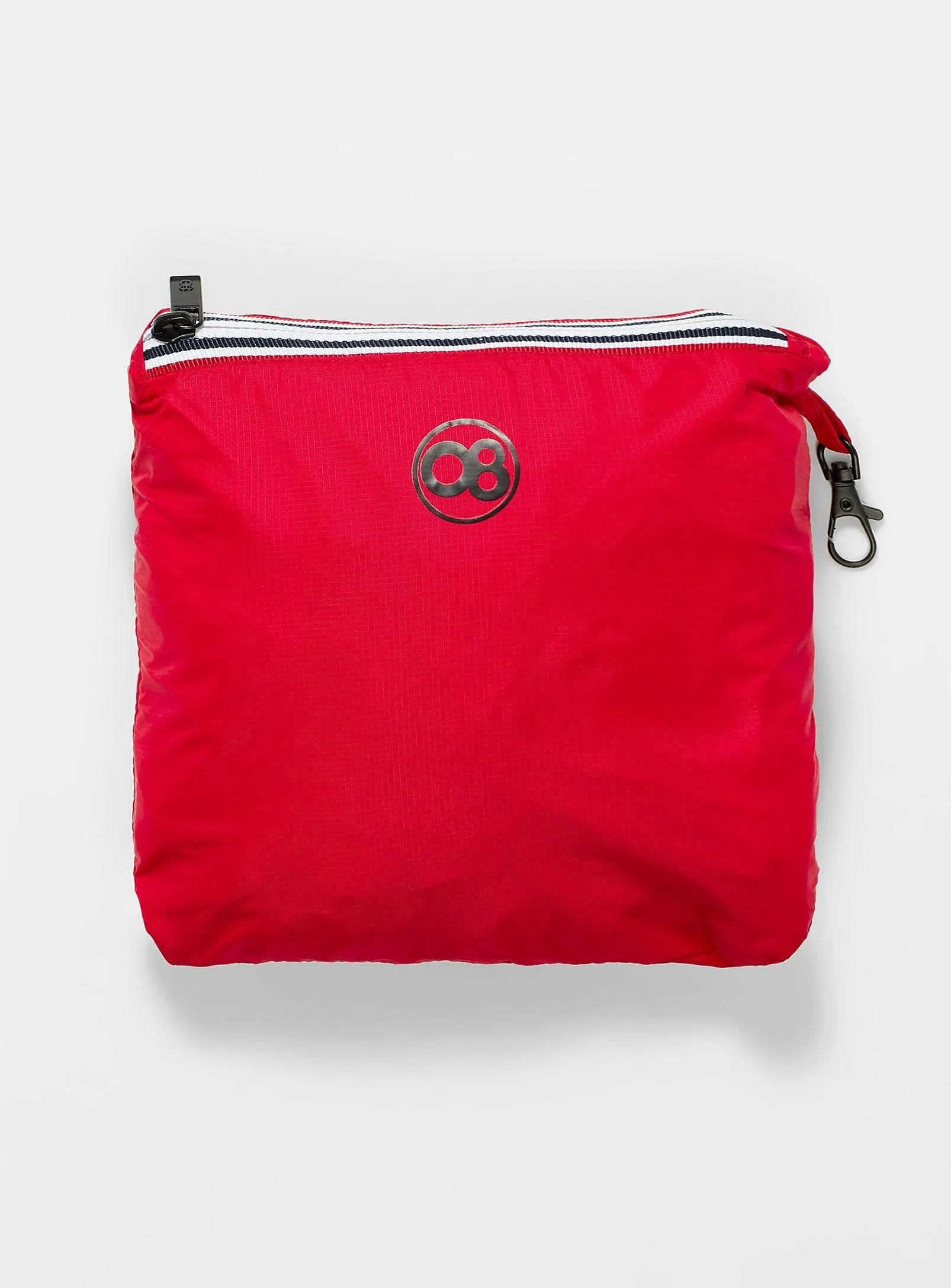 Sloane - Red Full Zip Packable Rain Jacket