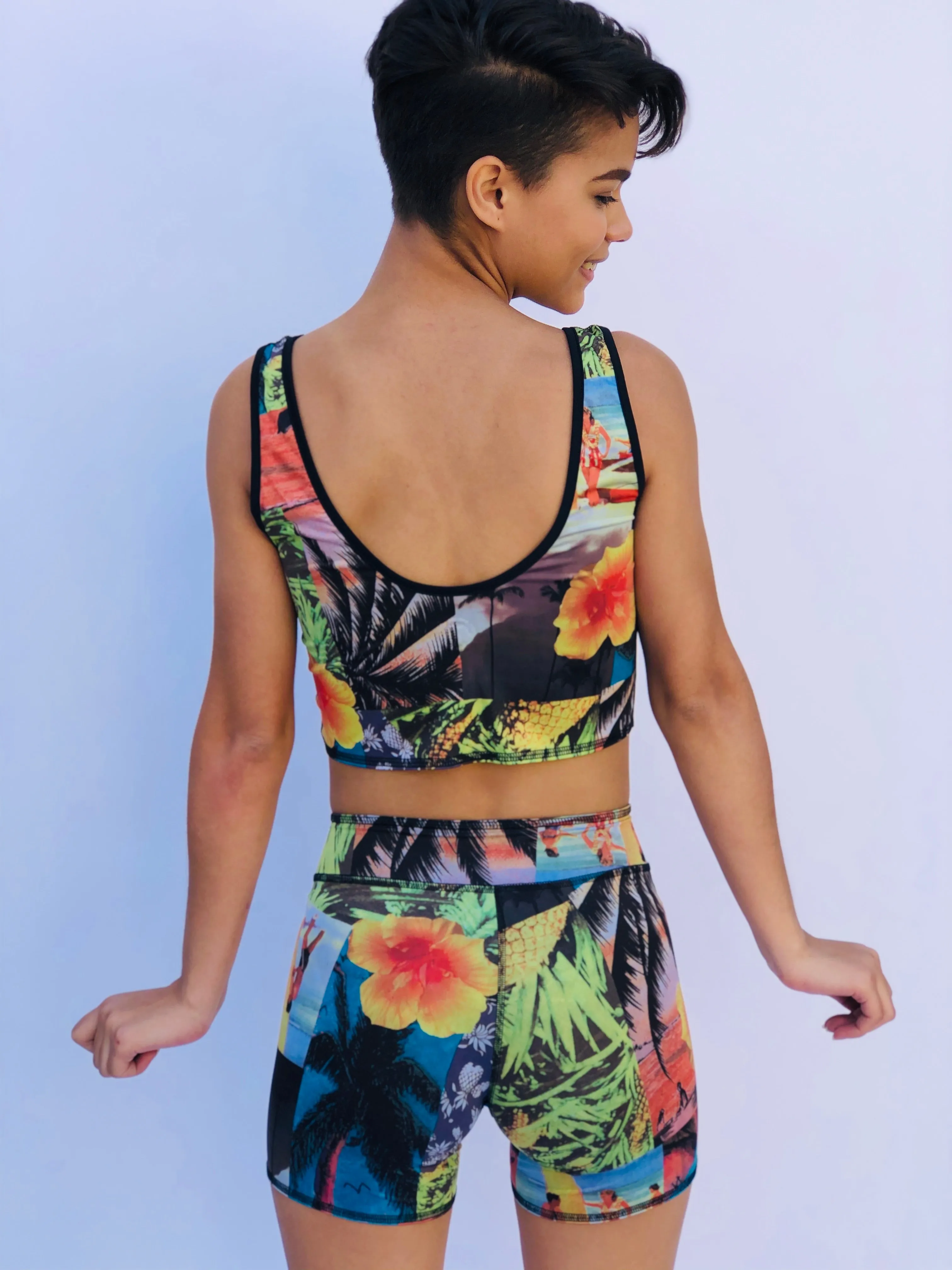 SPORTS BRA BRALET BLUE LACE/1950’s HAWAII