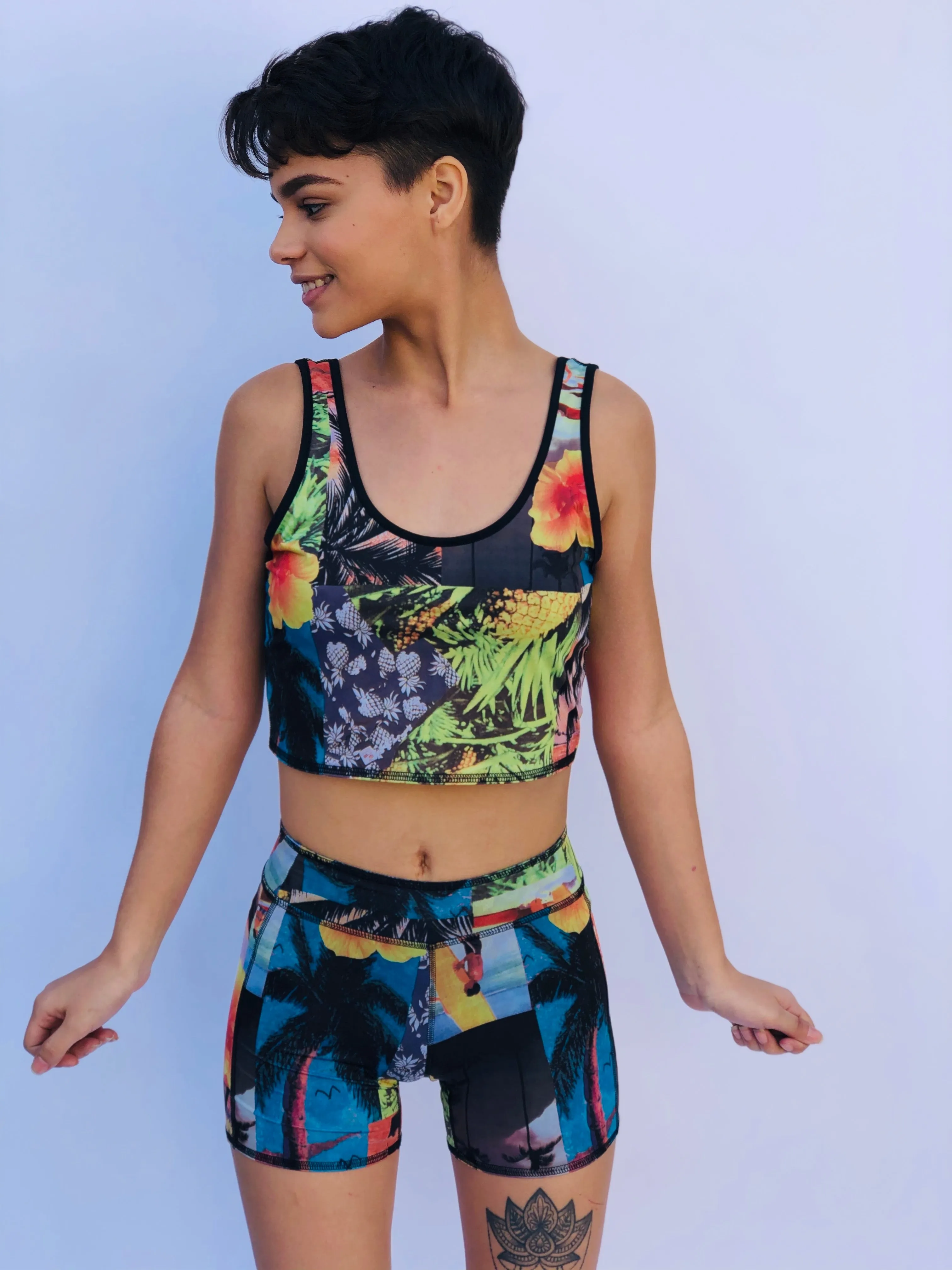 SPORTS BRA BRALET BLUE LACE/1950’s HAWAII