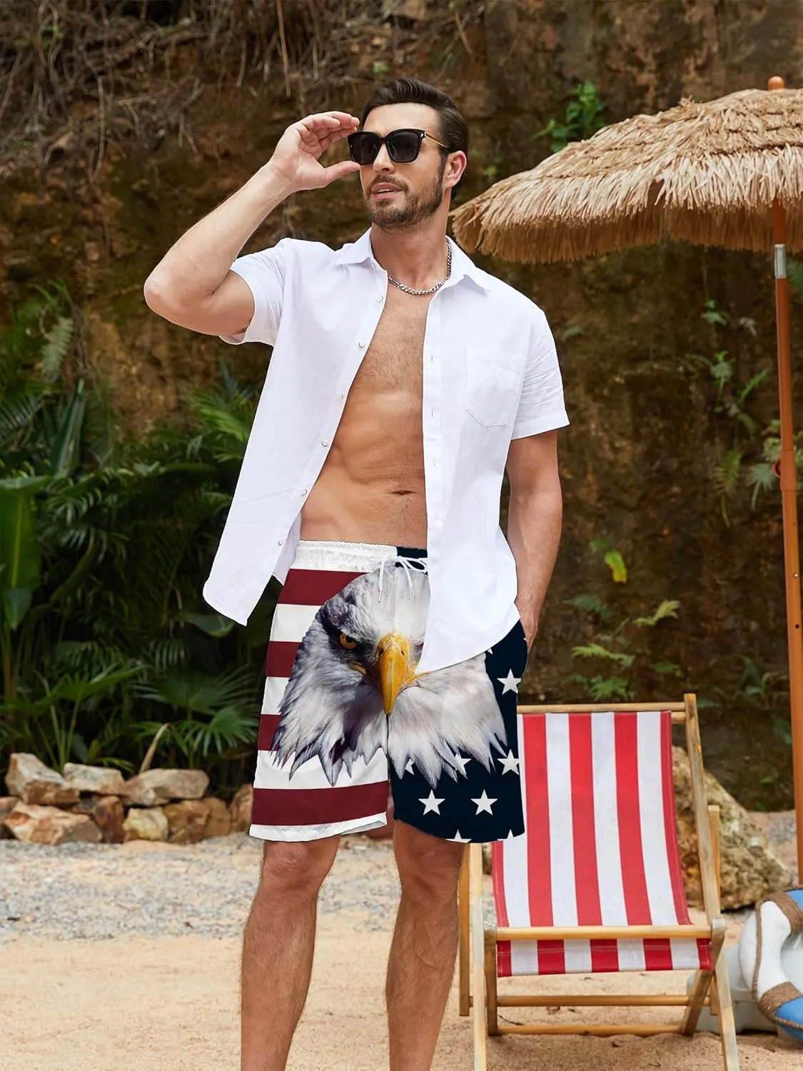 TMSD Mens Summer Beach Board Shorts Quick Dry Swim Trunks with Pockets